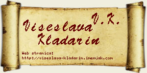 Višeslava Kladarin vizit kartica